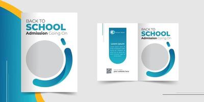 tillbaka till skola broschyr design eller skola antagning broschyr design mall vektor