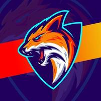 fox maskottchen illustrationscharakter tolle designs für esport logo und sport vektor