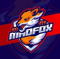 fox maskottchen illustrationscharakter tolle designs für esport logo und sport vektor