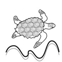 Umrissvektorillustration Meeresschildkröte für Weltschildkrötentag vektor