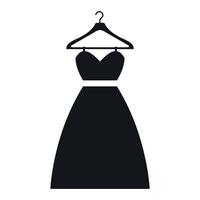 Kleid auf einem Kleiderbügel einfaches Symbol vektor