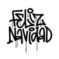 lycklig navidad - hand dragen urban graffiti text. glad jul spanska Citat i vandal gata konst stil. vinter- Semester fras, slogan ClipArt. xmas hälsning kort, affisch vektor design element