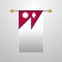 nepal hängande flagga vektor