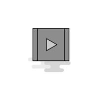 Video-Web-Symbol flache Linie gefüllter grauer Symbolvektor vektor