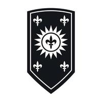 heraldisches Schild-Symbol einfacher Vektor. mittelalterliches Wappen vektor