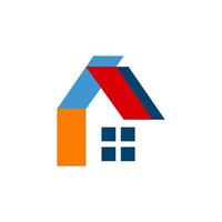 Konzept und Idee des Wohnungshaus-Immobilien-Logo-Design-Vektor-Hausbau-Konstruktionsarchitektur-Symbols vektor