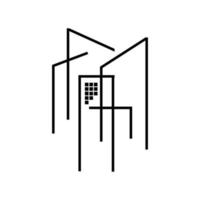 modernes haus immobilien wohnung flache linie gebäude logo vektor symbol