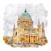 potsdam deutschland aquarell skizze handgezeichnete illustration vektor