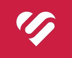 Liebe Herz Valentinstag romantisches Paar Pflege Beziehung Seelenverwandte einfache moderne Vektor-Logo-Design vektor