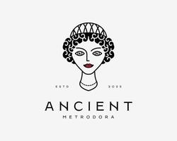 Göttin griechische antike Statue Skulptur römische Aphrodite berühmte Mythologie Vintage-Vektor-Logo-Design vektor