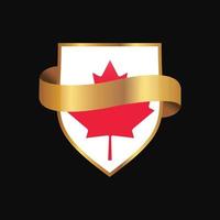 Designvektor für goldenes Abzeichen der kanadischen Flagge vektor