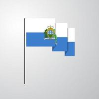 san marino vinka flagga kreativ bakgrund vektor