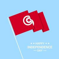 tunisien oberoende dag typografisk design med flagga vektor