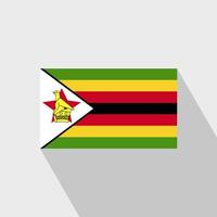 zimbabwe flagga lång skugga design vektor