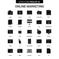 Online-Marketing-Glyphen-Vektor-Icon-Set vektor