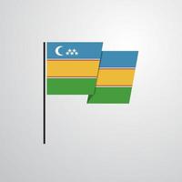 karakalpakstan vinka flagga design vektor