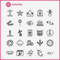 weihnachtszeilensymbole für infografiken mobiles uxui-kit und druckdesign umfassen lkw-reisegeschenkbox boxkalender weihnachten weihnachtskollektion modernes infografik-logo und piktogramm vektor