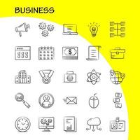 Business handgezeichnetes Symbol für Webdruck und mobiles Uxui-Kit wie Business Time Clock Timer File Work Business Document Piktogramm Pack Vector