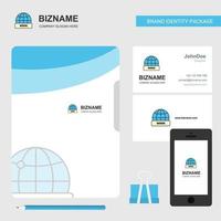 internet företag logotyp fil omslag besöker kort och mobil app design vektor illustration
