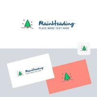 Weihnachtsbaum-Vektor-Logo mit Visitenkartenvorlage eleganter Corporate-Identity-Vektor vektor