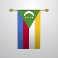 hängende flagge der demokratischen republik kongo vektor