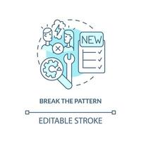 Break-Pattern-Türkis-Konzept-Symbol. Beziehung nach großem Kampf reparieren abstrakte Idee dünne Linie Illustration. isolierte Umrisszeichnung. editierbarer Strich. vektor