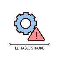 technisches warnpixel perfektes rgb-farbsymbol. Problem mit den Programmeinstellungen. Gerätekonfigurationsproblem. isolierte Vektorillustration. einfache gefüllte Strichzeichnung. editierbarer Strich. vektor
