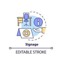 Symbol für das Beschilderungskonzept. Telearbeitstage kennen. arbeitsort und zeitplan abstrakte idee dünne linie illustration. isolierte Umrisszeichnung. editierbarer Strich. vektor