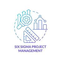 Six-Sigma-Projektmanagement blaues Farbverlauf-Konzept-Symbol. Geschäft. effektive arbeitsorganisation abstrakte idee dünne linie illustration. isolierte Umrisszeichnung. vektor