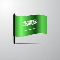 saudi-arabien schwenkt glänzenden flaggendesignvektor vektor