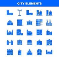 Stadtelemente solide Glyphensymbole, die für Infografiken, mobiles Uxui-Kit und Druckdesign festgelegt wurden, umfassen Turmgebäude Stadtbürogebäude Turmstadtbüro eps 10 Vektor