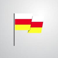 norr ossetia vinka flagga design vektor