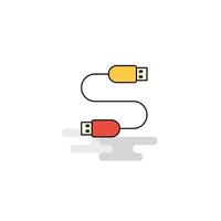 Symbolvektor für flaches USB-Kabel vektor