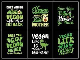 veganer T-Shirt-Design-Bündeldruck vektor