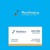 pflanzendusche logo design mit visitenkartenvorlage eleganter corporate identity vektor