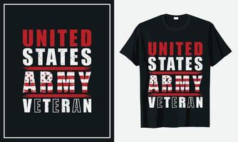 Veteran des T-Shirt-Designs der US-Armee vektor