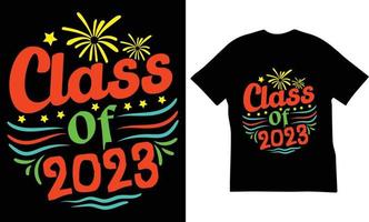 klass av 2023 citat t-shirt design. de bäst Lycklig ny år citat t-shirt design. vektor