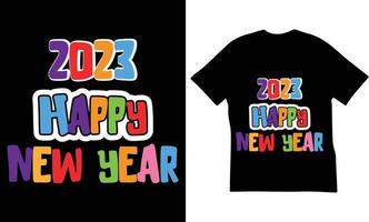 2023 Happyb Neujahr zitiert T-Shirt-Design. das beste frohes neues jahr zitiert t-shirt design. vektor