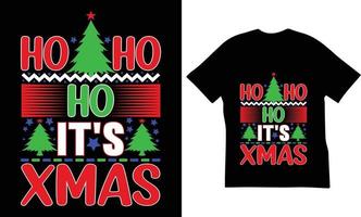 ho ho ho, es ist ein T-Shirt-Design mit Weihnachtszitaten. das beste T-Shirt-Design mit Weihnachtszitaten. vektor