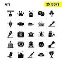 Haustiere solide Glyphen-Icons, die für Infografiken, mobiles Uxui-Kit und Druckdesign eingestellt sind, umfassen Haustier-medizinische Medizin Flasche Badewanne Dusche Haustier-Tier-Icon-Set-Vektor vektor