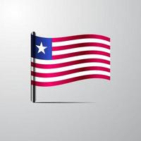 Liberia schwenkt glänzenden Flaggendesignvektor vektor