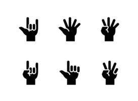 einfache Reihe von Handgesten im Zusammenhang mit Vektor-Solid-Icons vektor