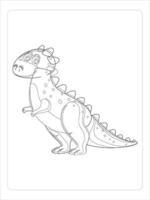 Dinosaurier-Cartoon-Malseite für Kinder vektor