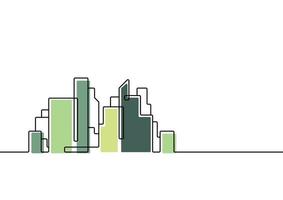 kontinuierliche Linienzeichnung. Stadtlandschaft modern auf weißem Hintergrund. Vektor-Illustration vektor