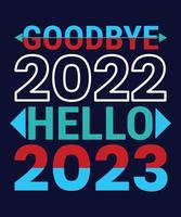 Auf Wiedersehen 2022 Hallo 2023 vektor