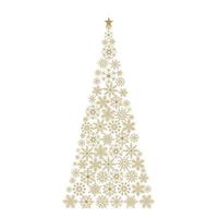 Illustration eines Weihnachtsbaums. Weihnachtsbaum aus Schneeflocken. Vektor-Illustration auf weißem Hintergrund vektor
