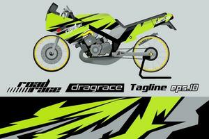 desain pembungkus stiker motor drag tävlings Vektor penuh eps.10