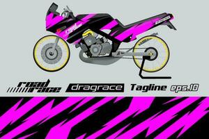 desain pembungkus stiker motor drag tävlings Vektor penuh eps.10