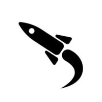 Raketenwerfer-Symbol schwarz und weiß auf isoliertem Hintergrund vektor