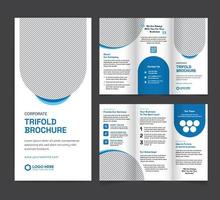 företags- trifold broschyr mall. modern, kreativ, och professionell tri-faldig broschyr vektor design. enkel och minimalistisk layout med blå Färg. företags- företag trifold broschyr.